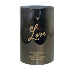 Rackhams Personalised Love Smoked Glass LED Candle - thumbnail 2