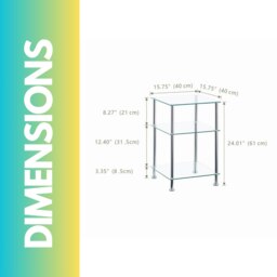 Rackhams 3 Tier Tempered Glass Side Table Silver - thumbnail 5