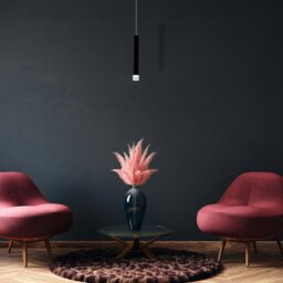 Rackhams Carbon Black LED Pendant Lamp 1X5W Eye Catching Contemporary Cylindrical Lights With Built In Low Consumption Light Source - thumbnail 5