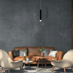 Rackhams Carbon Black LED Pendant Lamp 1X5W Eye Catching Contemporary Cylindrical Lights With Built In Low Consumption Light Source - thumbnail 1