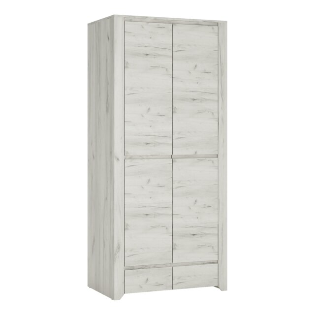 Rackhams Angel 2 Door 2 Drawer Fitted Wardrobe in White Craft Oak - White - Malemine - 1 - image 1