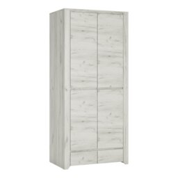 Rackhams Angel 2 Door 2 Drawer Fitted Wardrobe in White Craft Oak - White - Malemine - 1 - thumbnail 1