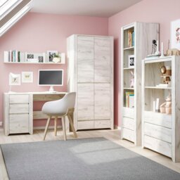 Rackhams Angel 2 Door 2 Drawer Fitted Wardrobe in White Craft Oak - White - Malemine - 1 - thumbnail 5