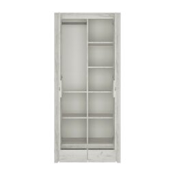 Rackhams Angel 2 Door 2 Drawer Fitted Wardrobe in White Craft Oak - White - Malemine - 1 - thumbnail 3