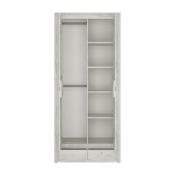 Rackhams Angel 2 Door 2 Drawer Fitted Wardrobe in White Craft Oak - White - Malemine - 1 - thumbnail 4