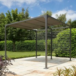 Rackhams Aluminium Pergola with Sliding Roof in Grey - 3m x 3m - thumbnail 5