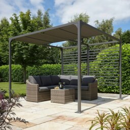 Rackhams Aluminium Pergola with Sliding Roof in Grey - 3m x 3m - thumbnail 3