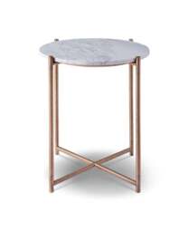 Rackhams Adriana Round Side Tables - Grey Fluted Glass - Dark Chrome - thumbnail 6