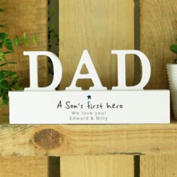 Rackhams Personalised A Sons First Hero Wooden Dad Ornament - thumbnail 4
