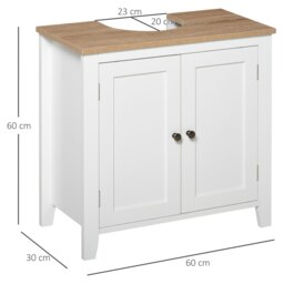 Rackhams Bathroom Pedestal Under Sink Cabinet Floor w/ Storage Shelf Double Door - thumbnail 3
