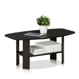 Rackhams Simple Design Coffee Table, Dark Walnut Modern Easy-Assembly Design For Living Room (Walnut) - thumbnail 1