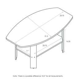Rackhams Simple Design Coffee Table, Dark Walnut Modern Easy-Assembly Design For Living Room (Walnut) - thumbnail 3