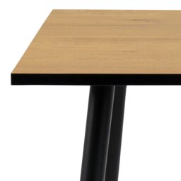 Rackhams Wilma Small Dining Table in Oak & Black Legs - Black - No - Brown - thumbnail 5