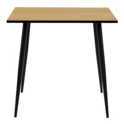 Rackhams Wilma Small Dining Table in Oak & Black Legs - Black - No - Brown - thumbnail 2