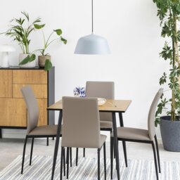 Rackhams Wilma Small Dining Table in Oak & Black Legs - Black - No - Brown - thumbnail 3
