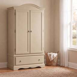 Rackhams Romance Double Wardrobe With Drawer. French 2 Door Wardrobe - Oatmeal (Cream tone)