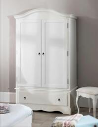 Rackhams Romance Double Wardrobe With Drawer. French 2 Door Wardrobe - Oatmeal (Cream tone) - thumbnail 2