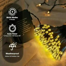 Rackhams Battery Operated Multicolour LED Fairy Lights with 8 Modes and Waterproof Outdoor Design - 100 LEDs - 8 - String lights - thumbnail 5