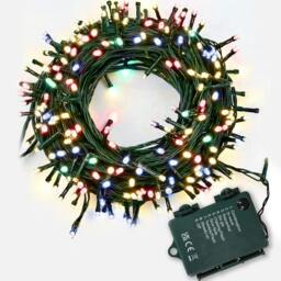 Rackhams Battery Operated Multicolour LED Fairy Lights with 8 Modes and Waterproof Outdoor Design - 100 LEDs - 8 - String lights