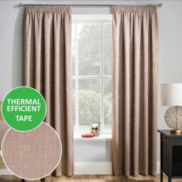 "Rackhams Matrix Plain Thermal Room Darkening Energy Saving Tape Top Curtains For Living Rooms & Bedrooms - 66"" (168cm) Width x 54"" (137cm) Drop - Ochre" - thumbnail 3