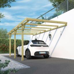Rackhams Henri Wall-Mounted Wooden Carport 3m x 5.25m Pressure Treated Pergola - thumbnail 5