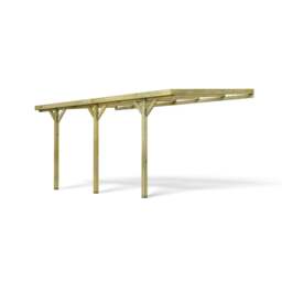 Rackhams Henri Wall-Mounted Wooden Carport 3m x 5.25m Pressure Treated Pergola - thumbnail 3