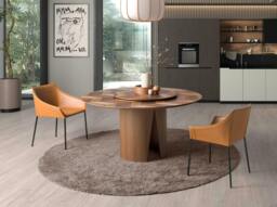 Rackhams Round walnut dining table 1130 - thumbnail 3