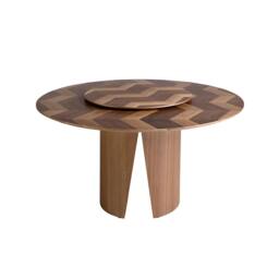 Rackhams Round walnut dining table 1130 - thumbnail 4