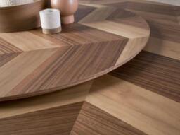 Rackhams Round walnut dining table 1130 - thumbnail 6