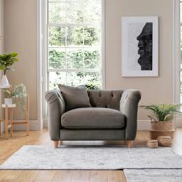 Rackhams Soho Armchair - Velvet Mushroom