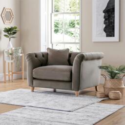 Rackhams Soho Armchair - Velvet Mushroom - thumbnail 2