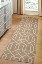 Rackhams Newport Lattice Beige Rug – Geometric - 60X200 cm - thumbnail 6