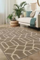 Rackhams Newport Lattice Beige Rug – Geometric - 60X200 cm - thumbnail 5