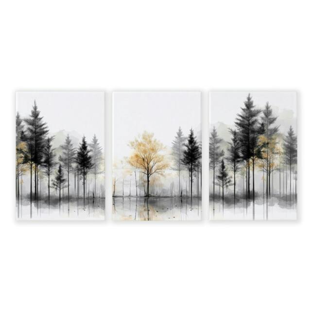 Rackhams Modern Living Room Wall Art - Set of 3 Asian Inspired Wall art Prints - 20 x 30 in / 50 x 76 cm - Polyester Canvas 260 gsm - Canvas wrapped - image 1