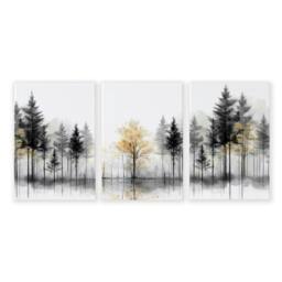 Rackhams Modern Living Room Wall Art - Set of 3 Asian Inspired Wall art Prints - 20 x 30 in / 50 x 76 cm - Polyester Canvas 260 gsm - Canvas wrapped