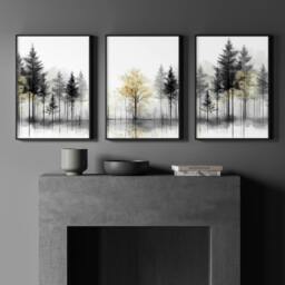 Rackhams Modern Living Room Wall Art - Set of 3 Asian Inspired Wall art Prints - 20 x 30 in / 50 x 76 cm - Polyester Canvas 260 gsm - Canvas wrapped - thumbnail 5