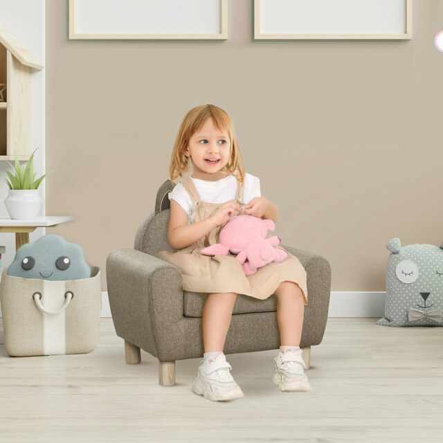 Rackhams Kids Sofa Toddler Chair Children Armchair Ear Modeling for Bedroom Brown - image 1