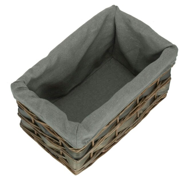Rackhams Grey Scandi Storage Basket With Grey Lining - Small