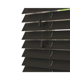 Rackhams Onyx Smooth Finish Faux Wood Venetian Blinds with Strings  (130cm drop) - 250cm - thumbnail 2