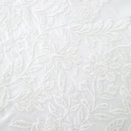 Rackhams Embroidery Floral 200 Thread Count Cotton Duvet Cover Set White - Single - White - thumbnail 5