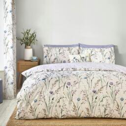 Rackhams Grasmere Duvet Cover Set - Lilac - Double - thumbnail 1