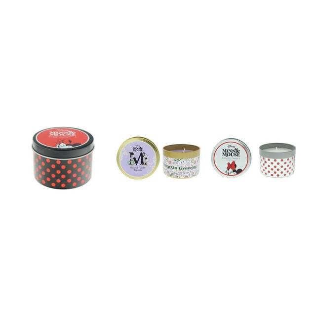 Rackhams Minnie Mouse Scented Candle Gift Set 3×175g – Red Poppy Musk, Wisteria, White Jasmine - 175g - Candle - No