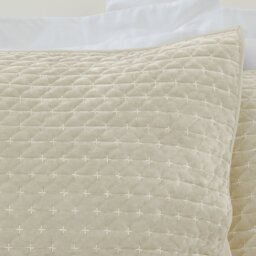Rackhams Attica Velvet Embroidered Pillow sham Pair Natural - Natural - thumbnail 2