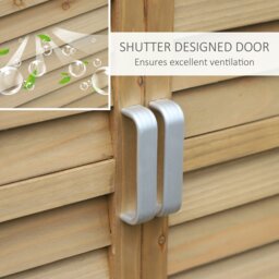 Rackhams Garden Storage Shed Solid Fir Wood Garage Organisation w/ Doors Natural - thumbnail 3