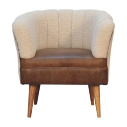 Rackhams Boucle Cream Buffalo Armchair - thumbnail 1