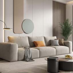 Rackhams Lionel Three Seater Sofa, Linen - Three Seater 300cm - Beige - No Ottoman - thumbnail 4