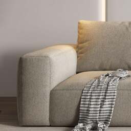 Rackhams Lionel Three Seater Sofa, Linen - Three Seater 300cm - Beige - No Ottoman - thumbnail 5