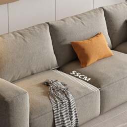 Rackhams Lionel Three Seater Sofa, Linen - Three Seater 300cm - Beige - No Ottoman - thumbnail 6