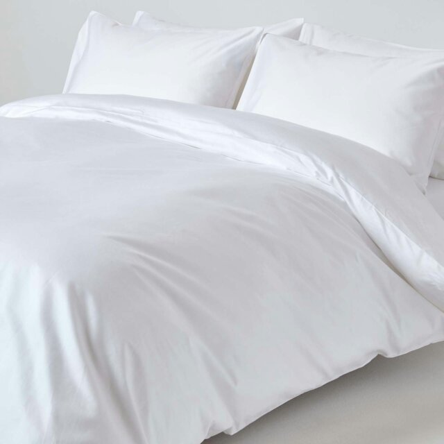 Rackhams Premium 1000 TC Egyptian Cotton Sateen Weave Duvet Cover Set - White - King - image 1