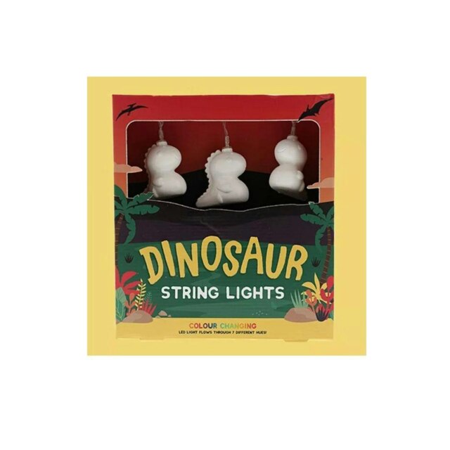 Rackhams Dinosaur String Lights Multicolour LED Lights Battery Operated 2m - 1 - Multi - String Lights - image 1
